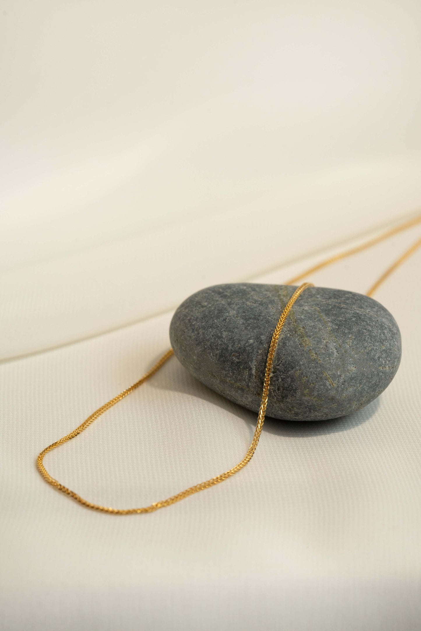 18K Yellow Gold Wheat Chain - 24" Adjustable
