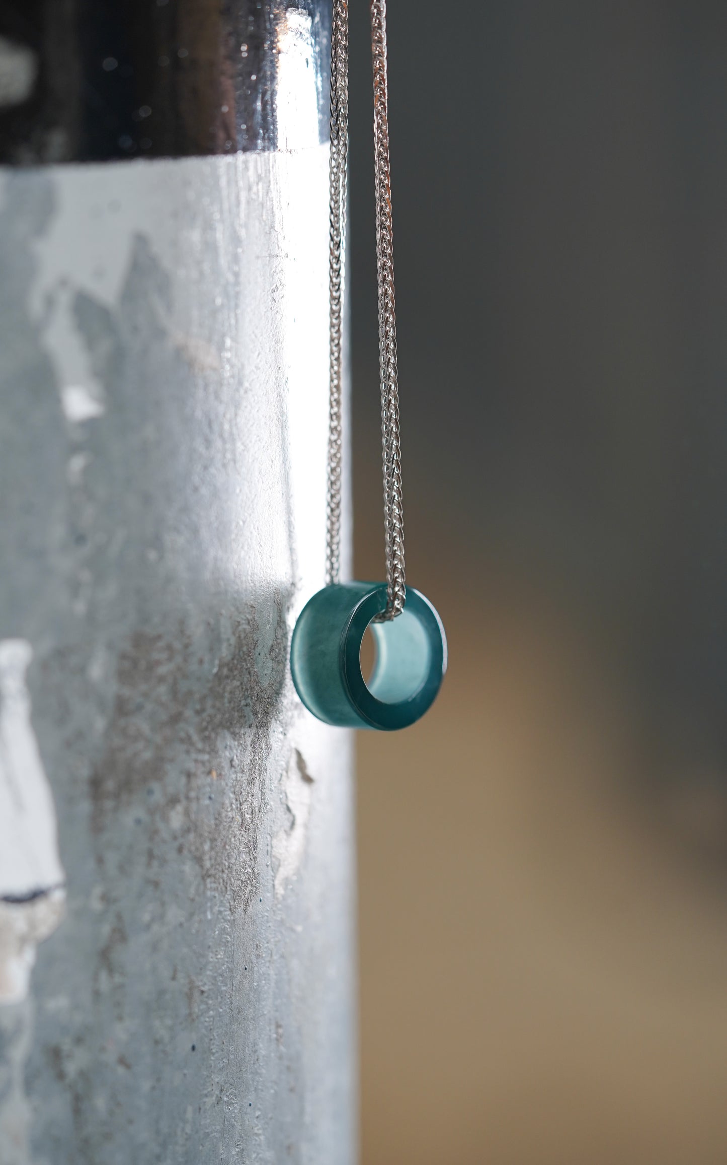 Ring Pendant - Jadeite - Bluish Green - #01