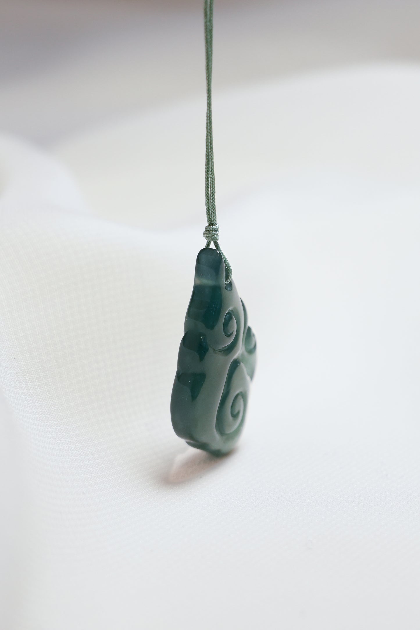 Bluish Green Jadeite Cloud Pendant