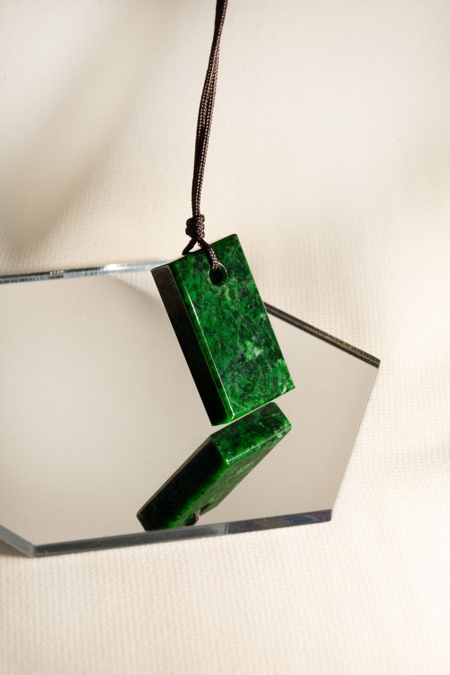 Intense Green Jadeite Tag with Bright Green patches