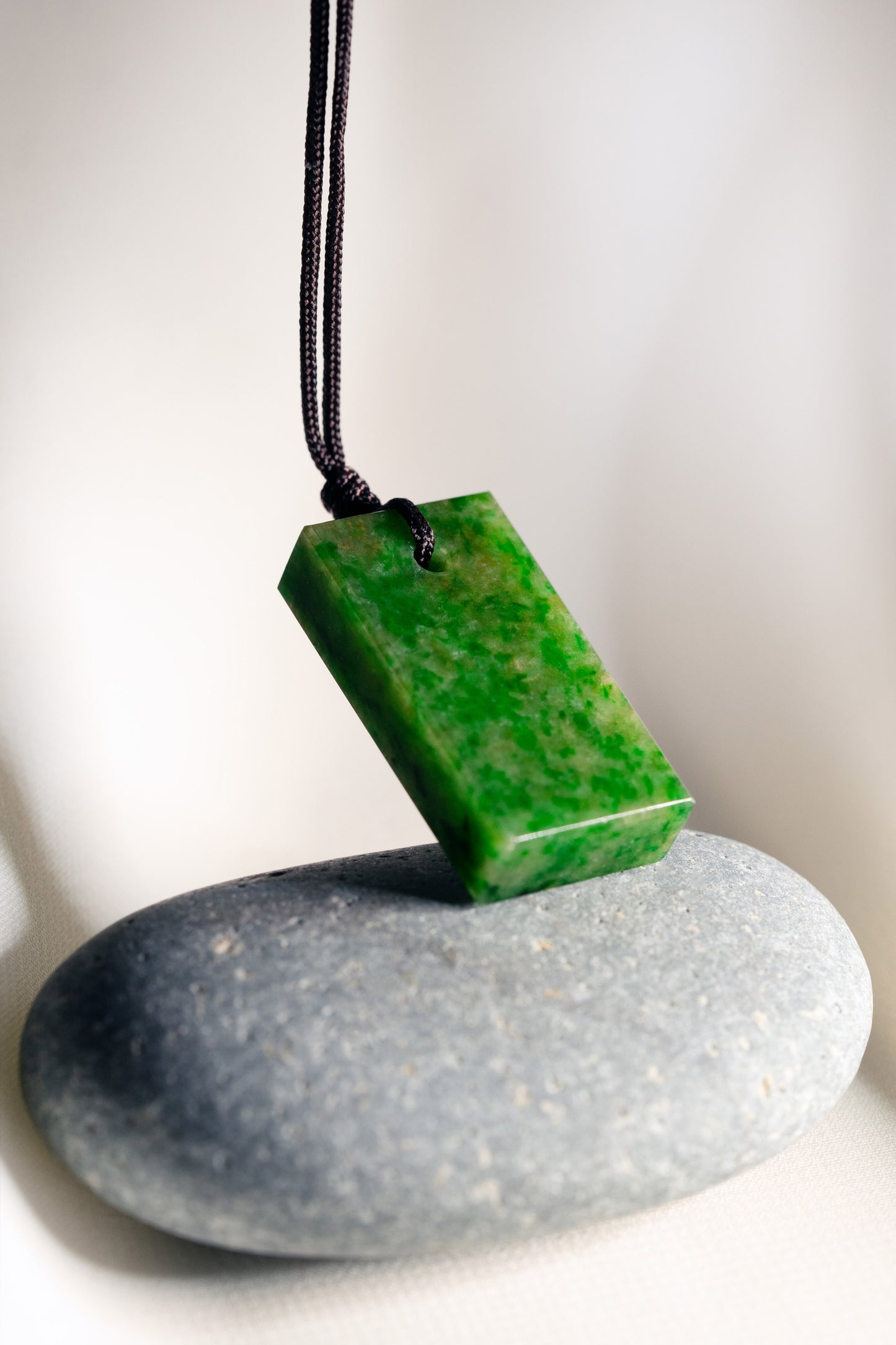 Bright Green Jadeite Tag with Pale Green patches