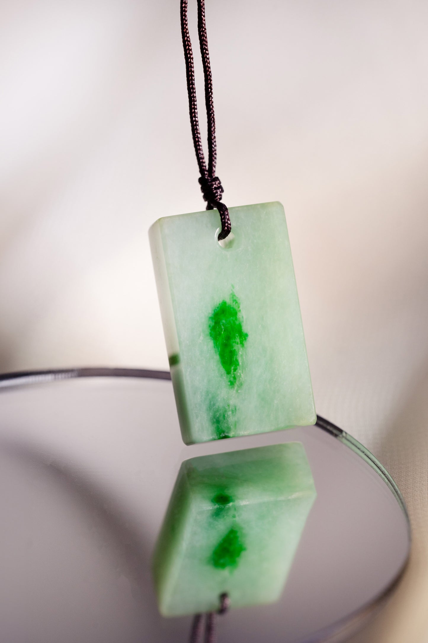 Light Green Jadeite Tag with Intense Green patches