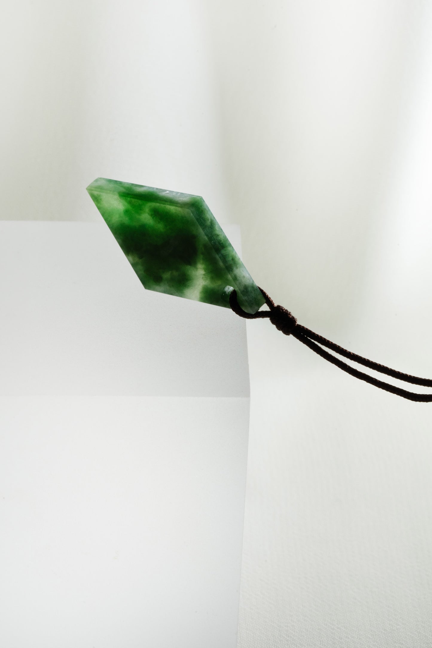Intense Green Jadeite Kite with White patches