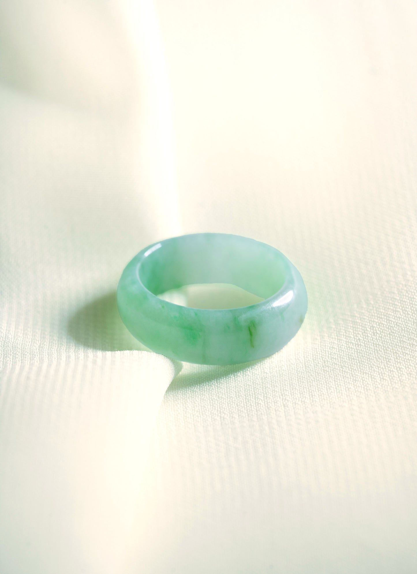 Pale Green Jadeite Ring with Light Green patches