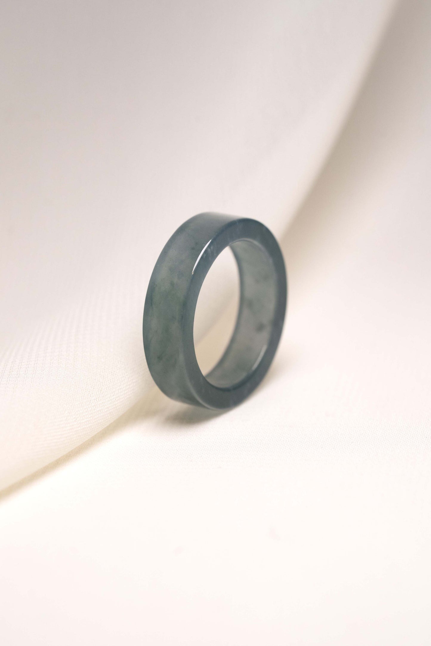 Medium Bluish Green Jadeite Ring