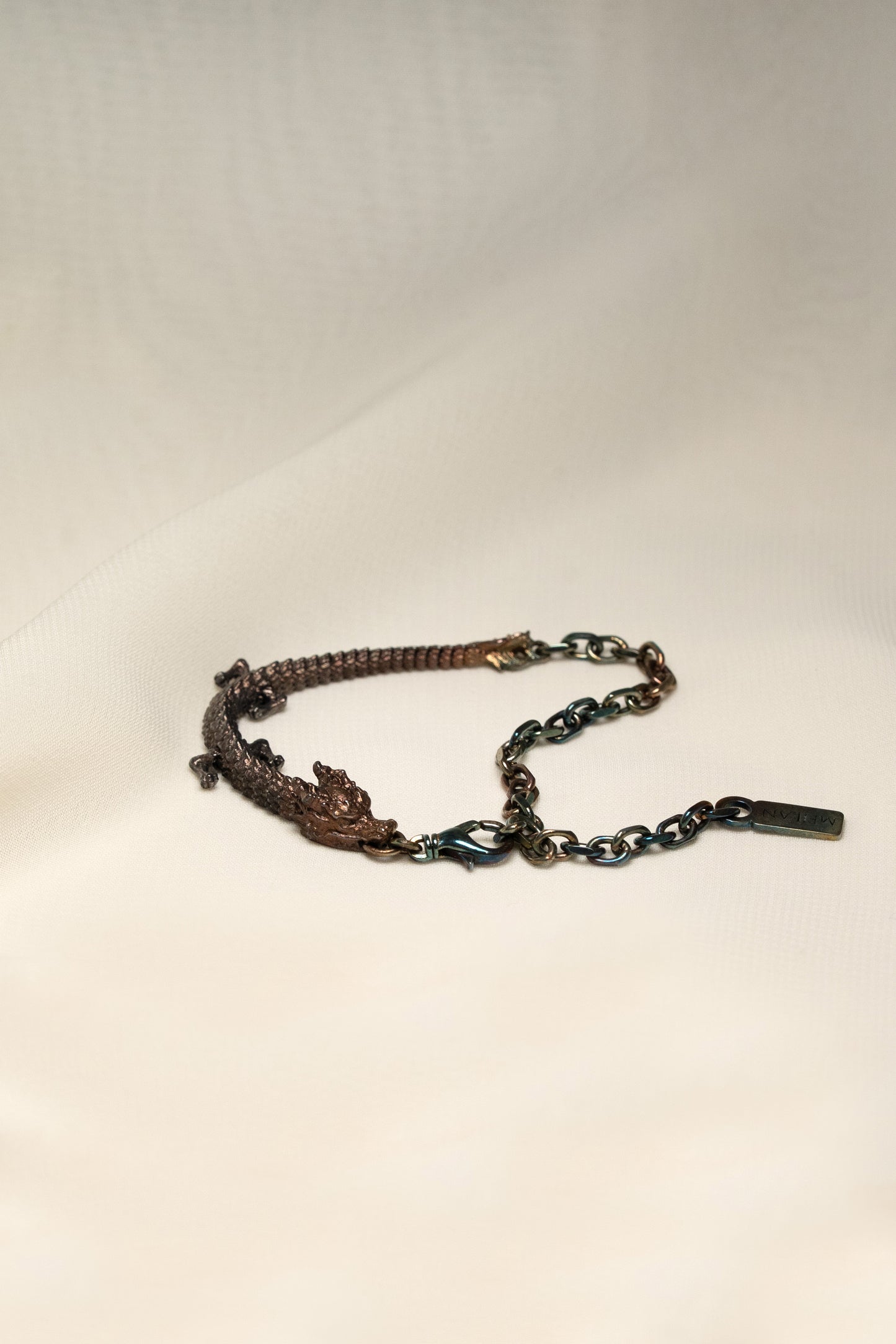 Medium 3D Printed Sterling Silver Electroplated Dragon Bracelet
