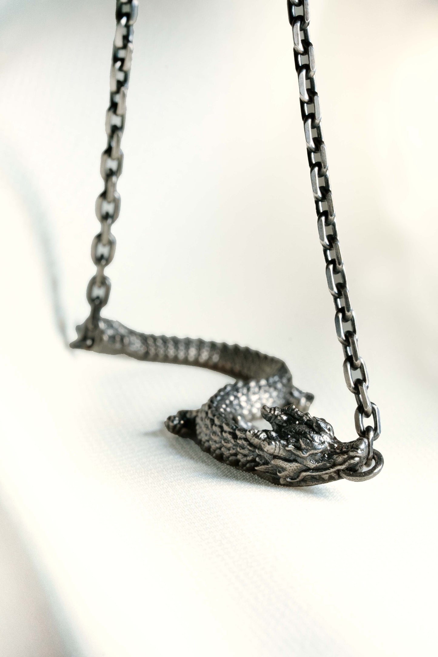 3D Printed Sterling Silver Dragon Necklace