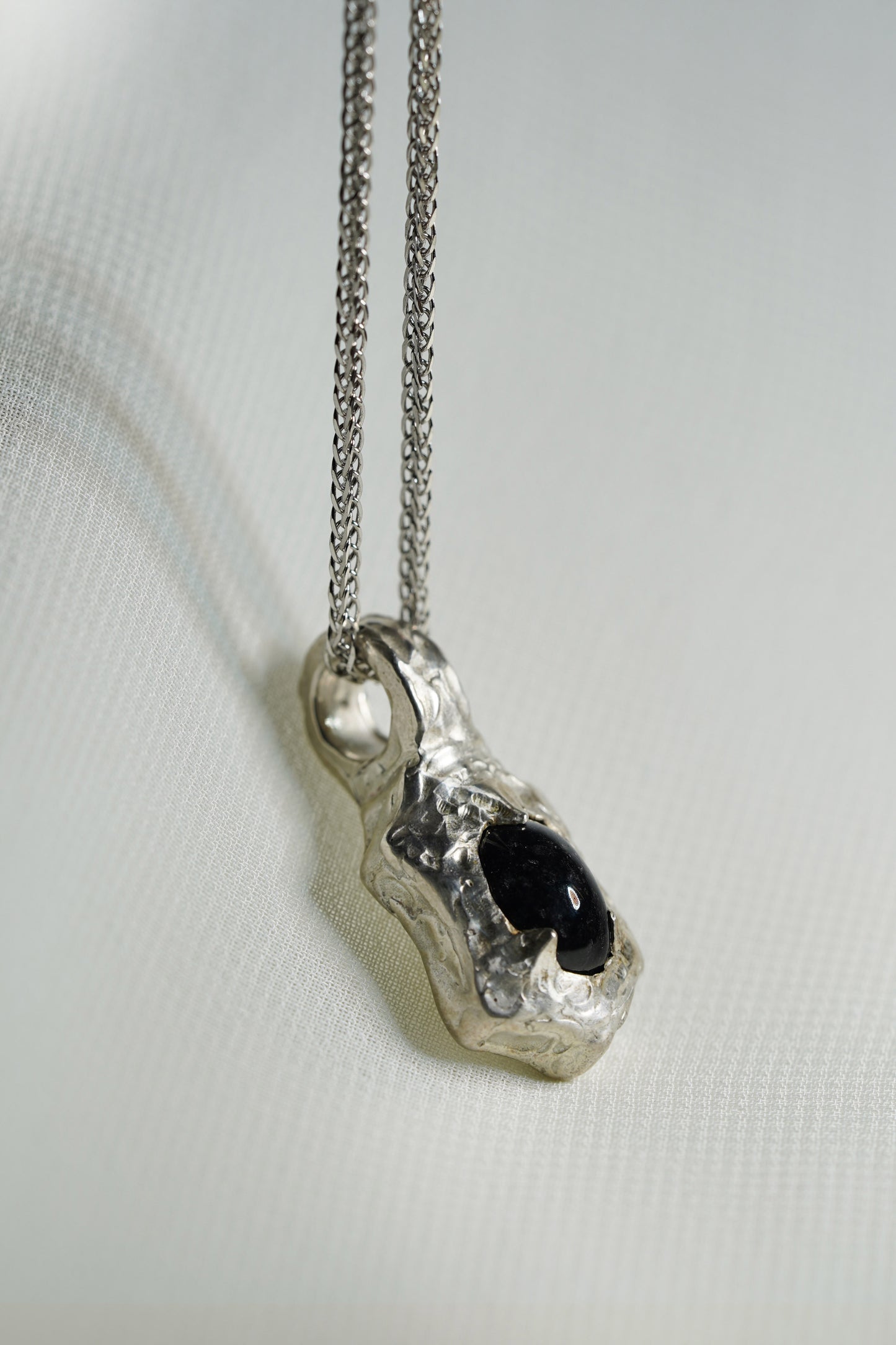 Black Jadeite with 925 Silver Pendant hung on a Sterling Silver Chain