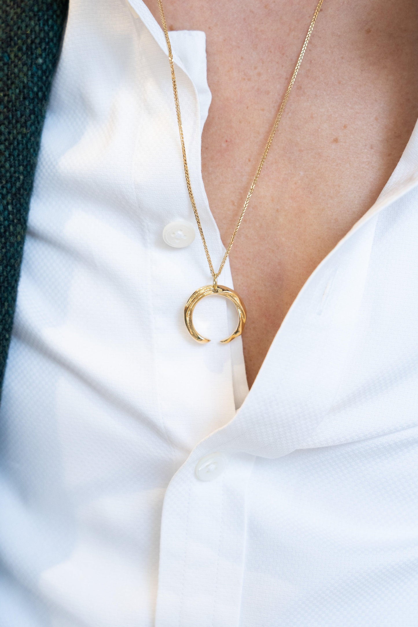 Enso Pendant - 18K Yellow Gold - Style 1 - Meilan Jewelry & Arts Ltd