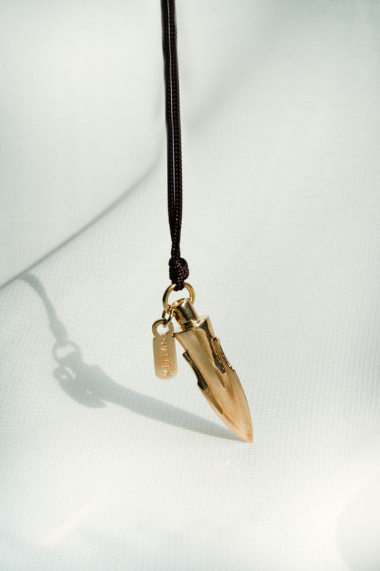 18K Yellow Gold Potenza Pendant with Meilan Tag