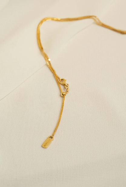 18K Yellow Gold Wheat Chain - 24" Adjustable with Meilan Tag