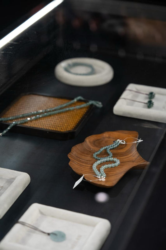 [Custom for Gavin] Eternity Jadeite Bead Bracelet - Jadeite - Pale Bluish Green