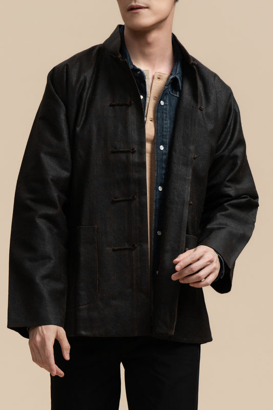 Mud Silk Tang Jacket - Brown