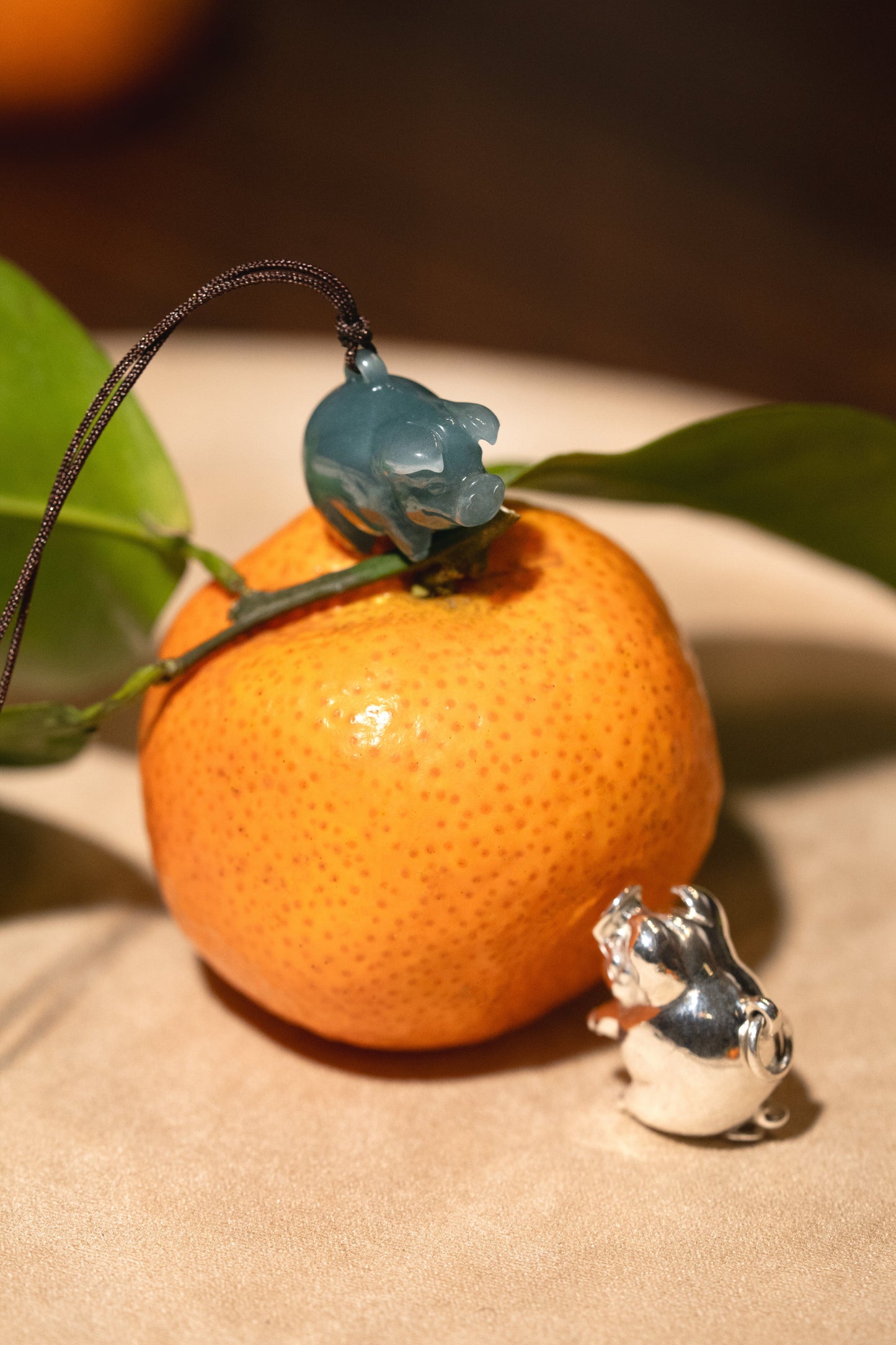 Carved Pig - Bluish Green Jadeite