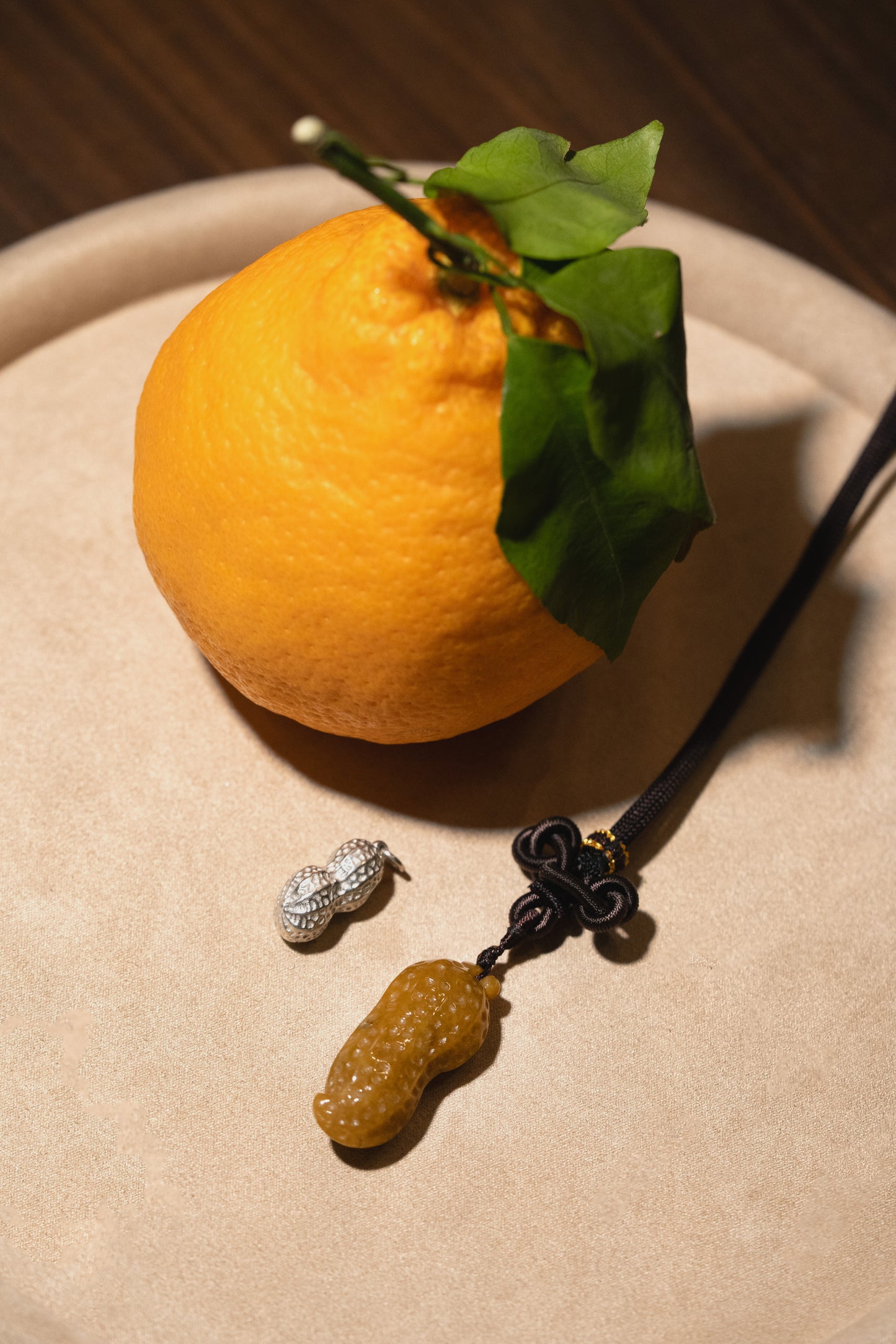 Carved Peanut Pendant - Sterling Silver