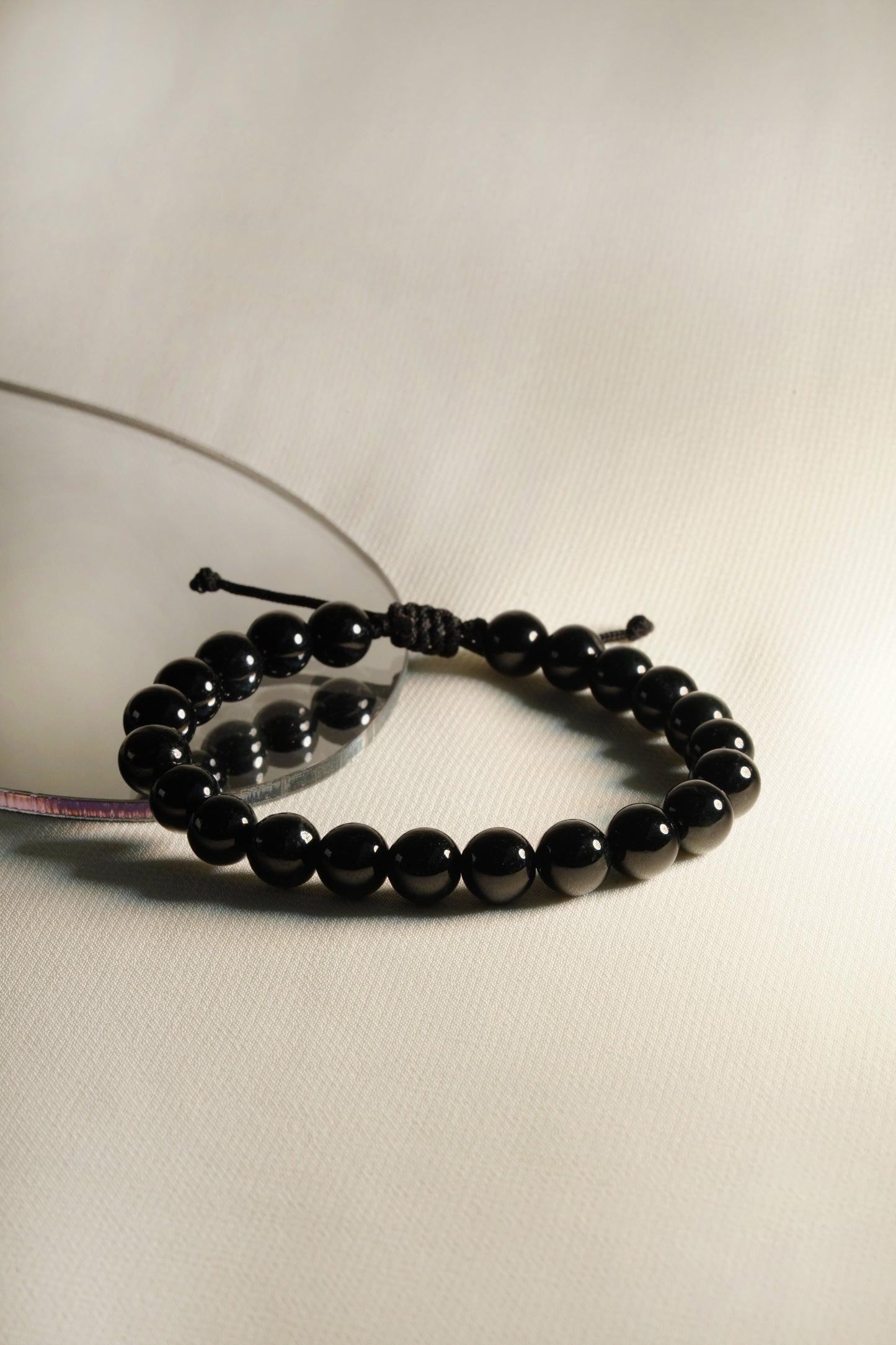 Full Bead Bracelet - Black (Dark Green) Jadeite - #14