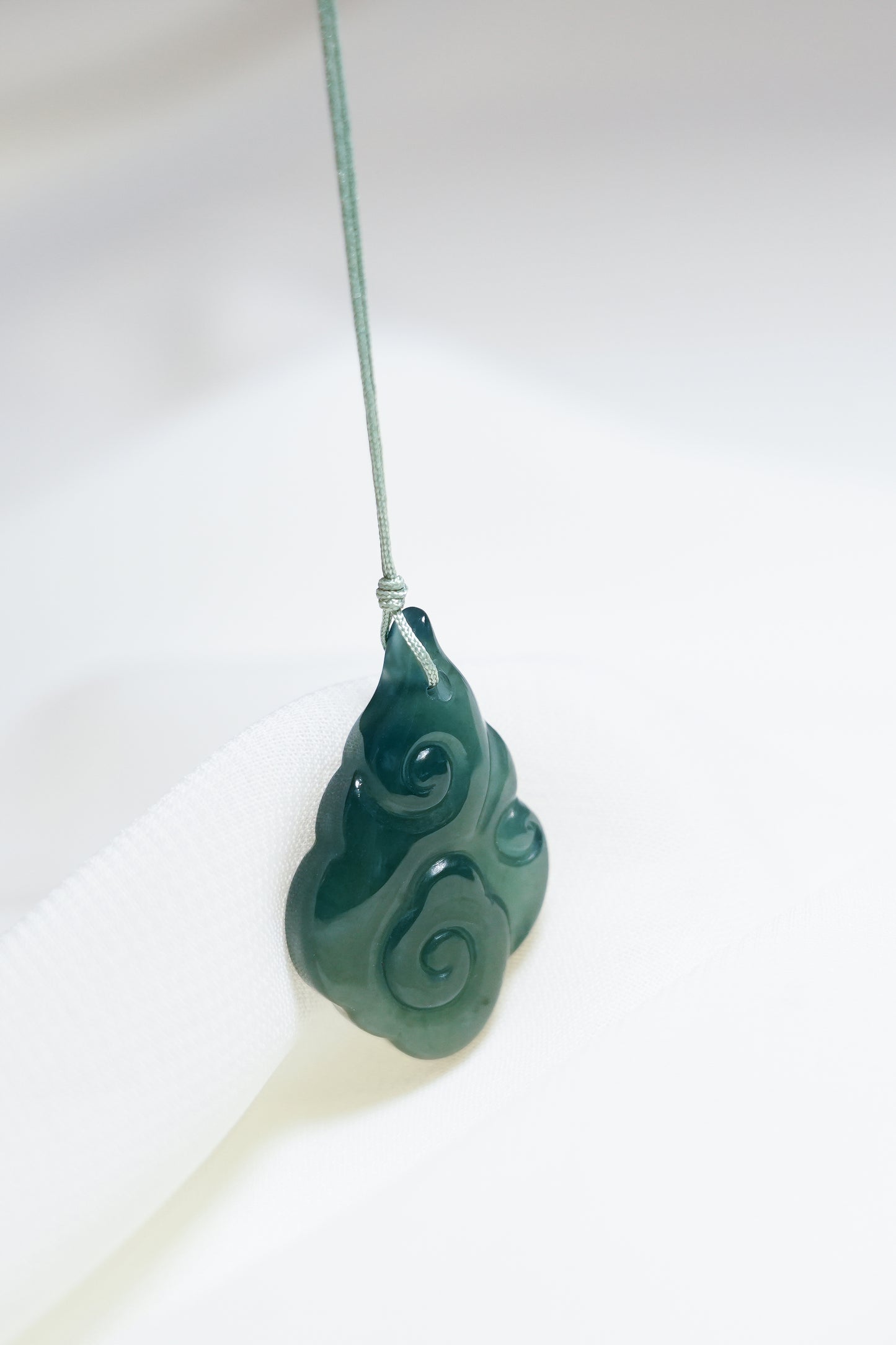 Bluish Green Jadeite Cloud Pendant