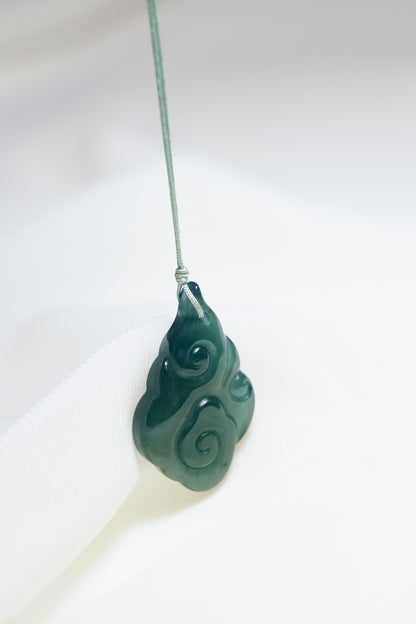 Bluish Green Jadeite Cloud Pendant