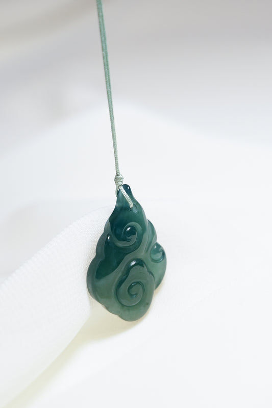 Bluish Green Jadeite Cloud Pendant