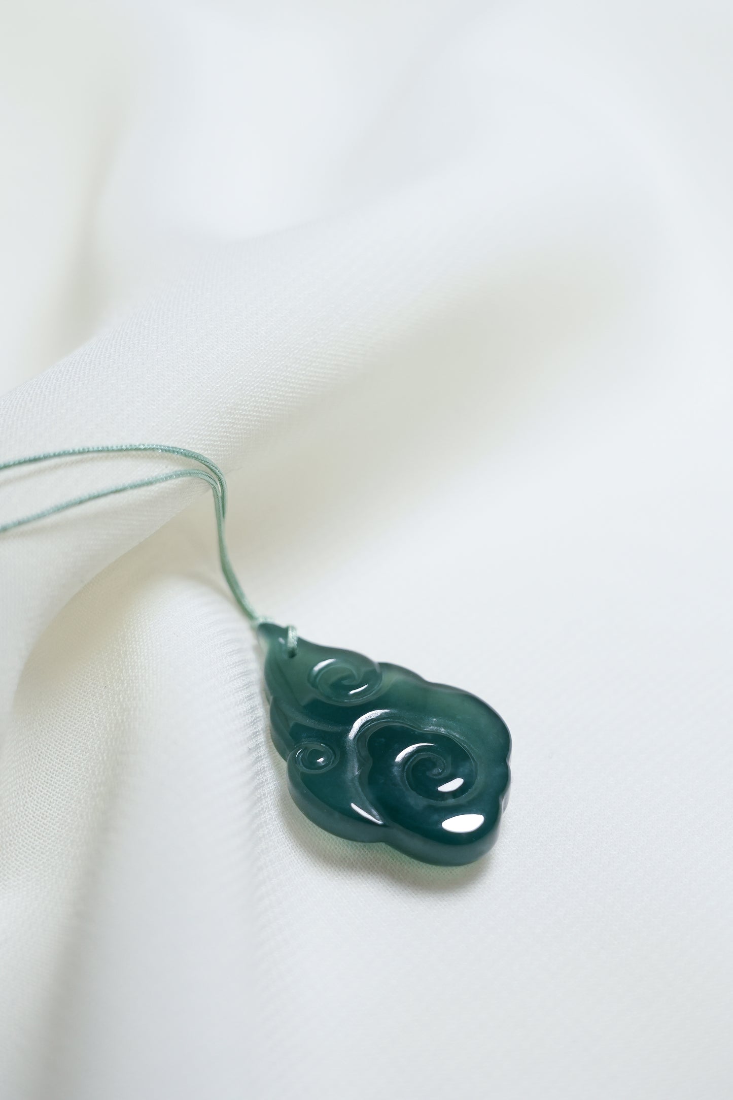 Bluish Green Jadeite Cloud Pendant