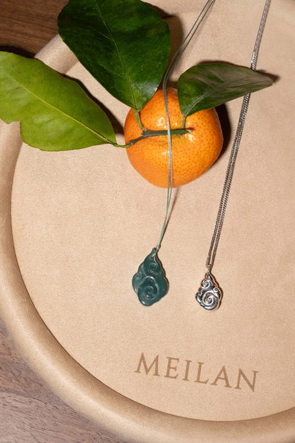 Bluish Green Jadeite Cloud Pendant