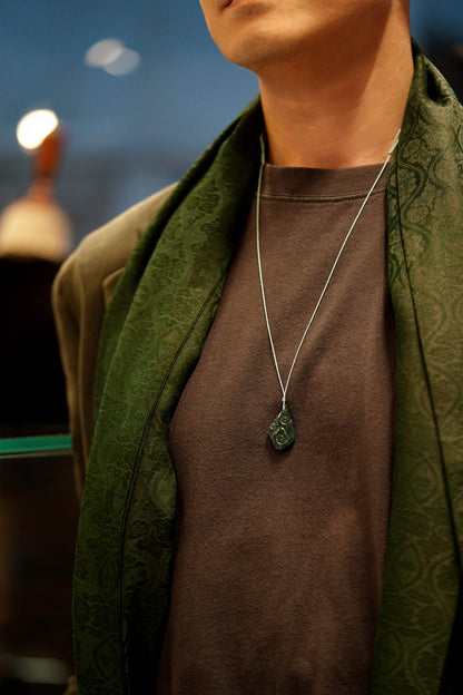 Bluish Green Jadeite Cloud Pendant