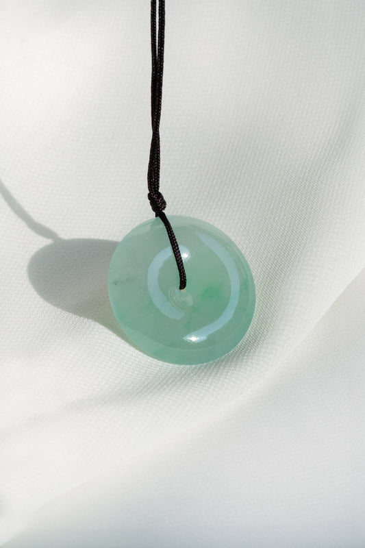 Pale Green Jadeite Zen Doughnut
