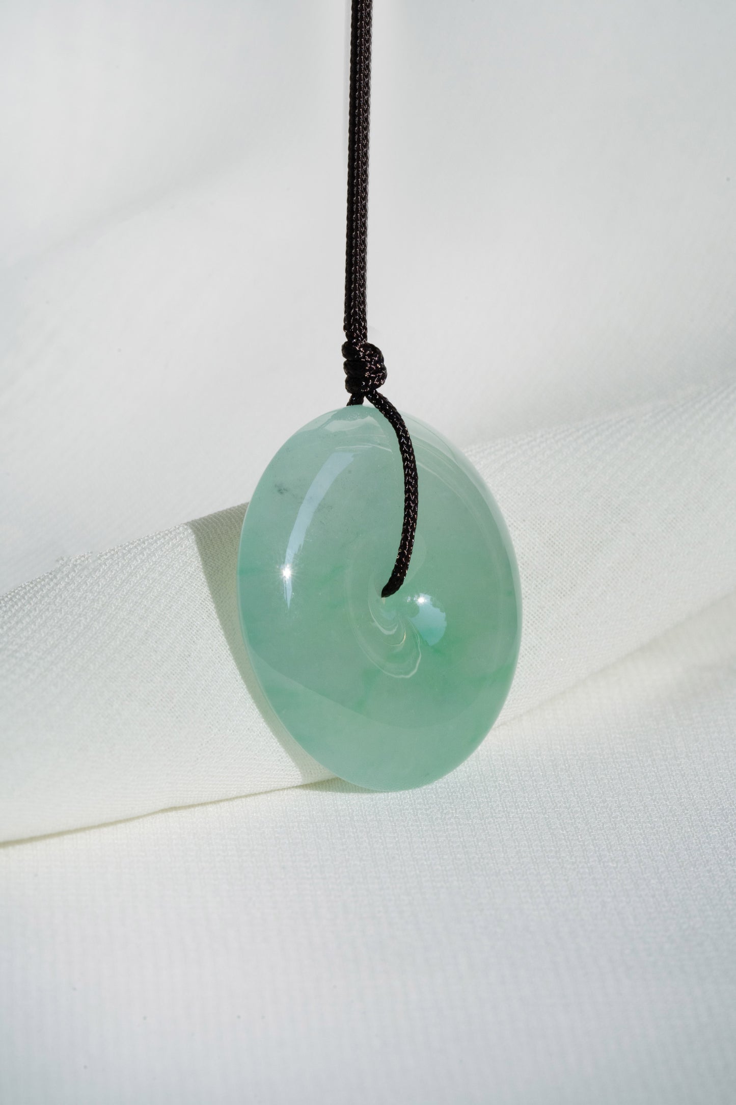 Pale Green Jadeite Zen Doughnut