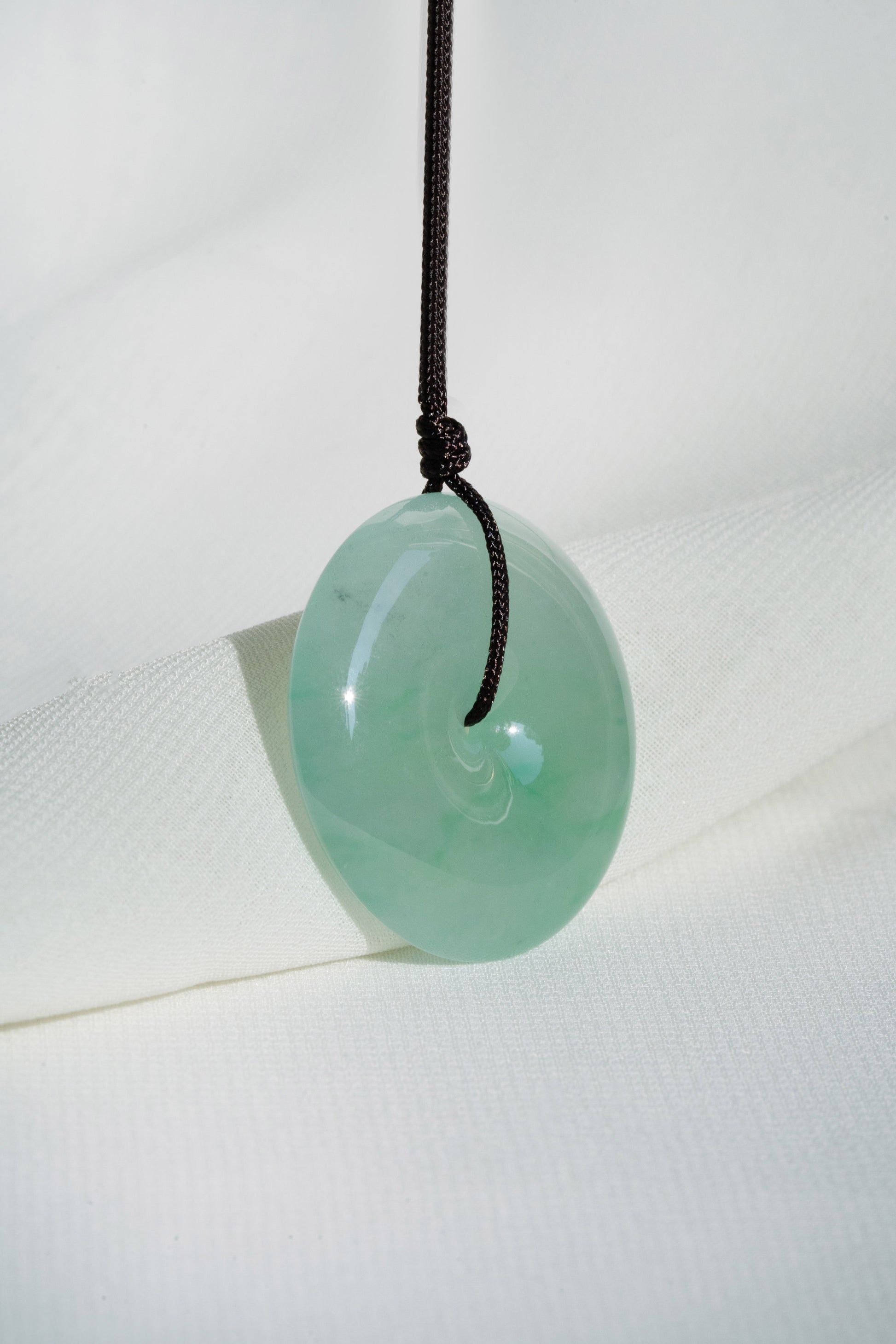 Pale Green Jadeite Zen Doughnut