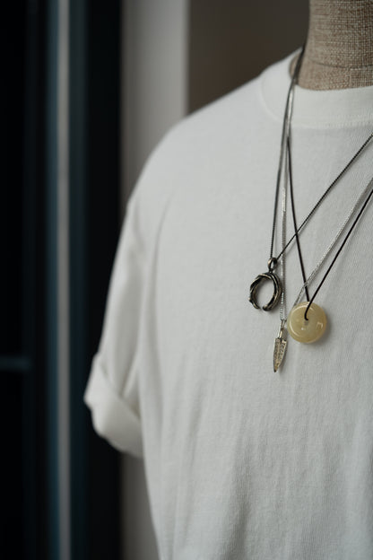 Brownish Yellow Jadeite Zen Doughnut with White patches
