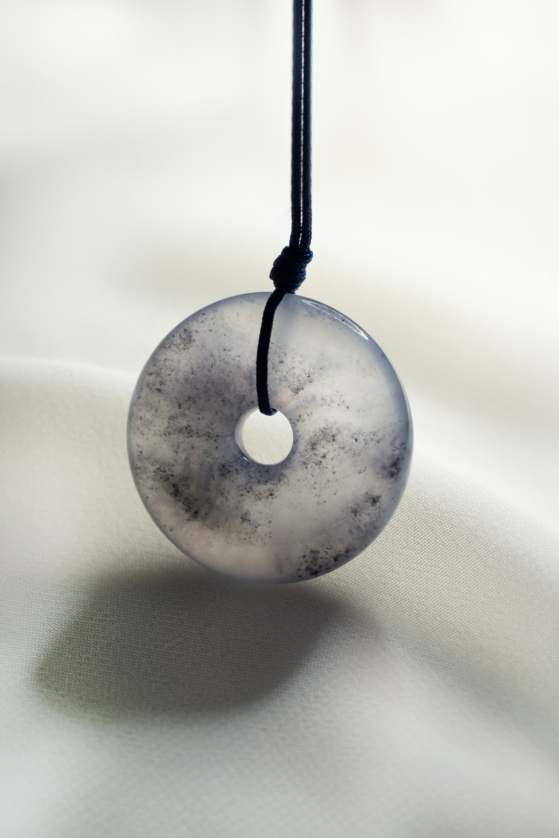 Grey Jadeite Zen Doughnut with Black patches