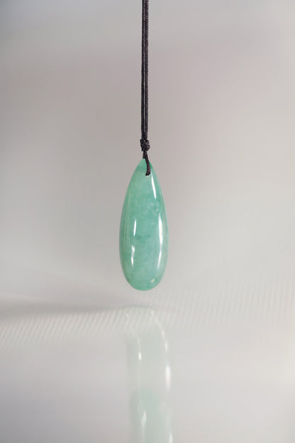 Light Yellowish Green Jadeite Drip with Medium Yellowish Green patches