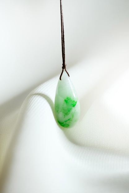 Pale Green Jadeite Drip with Bright Green patches