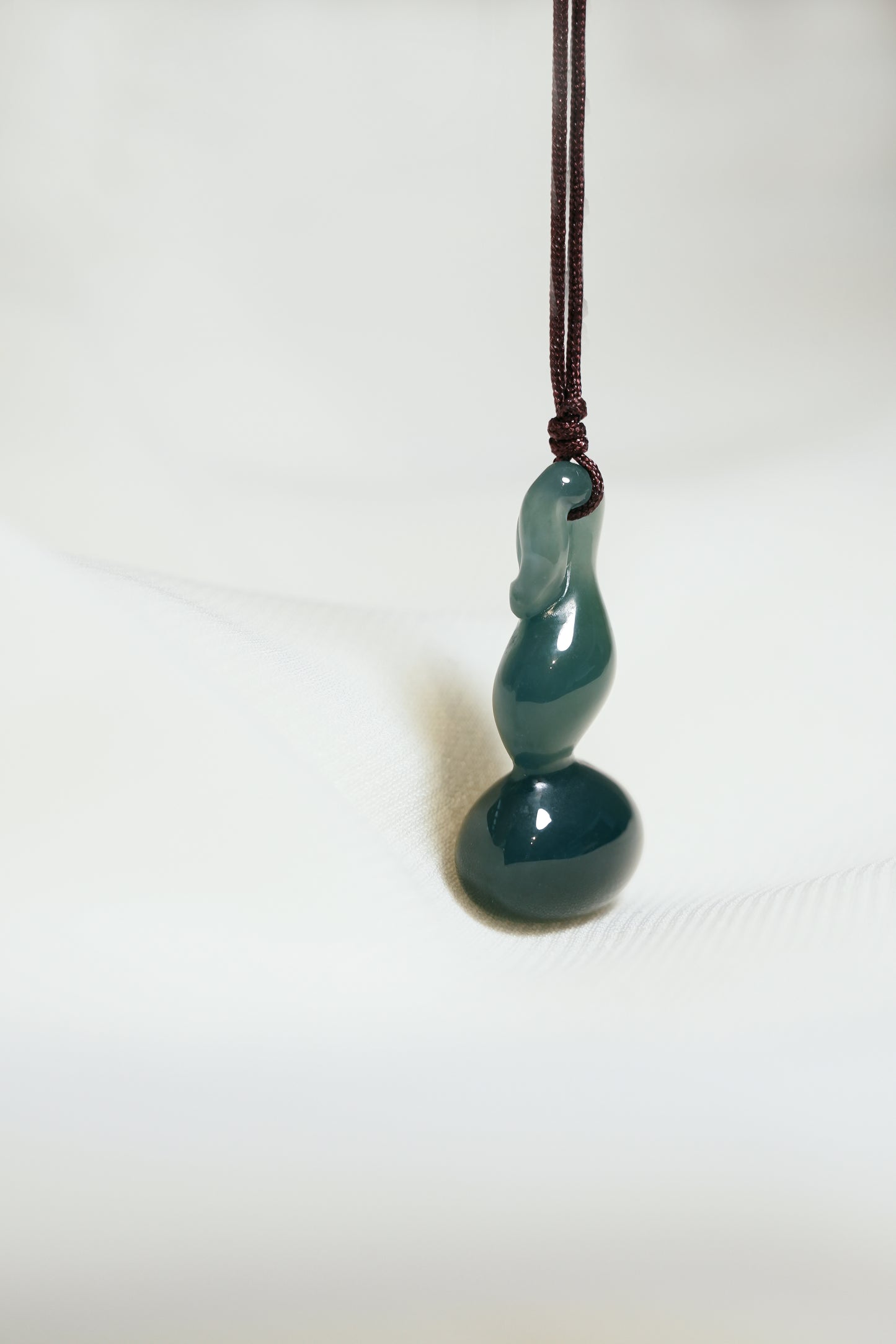 Carved Gourd/Wulu - Bluish Green Jadeite