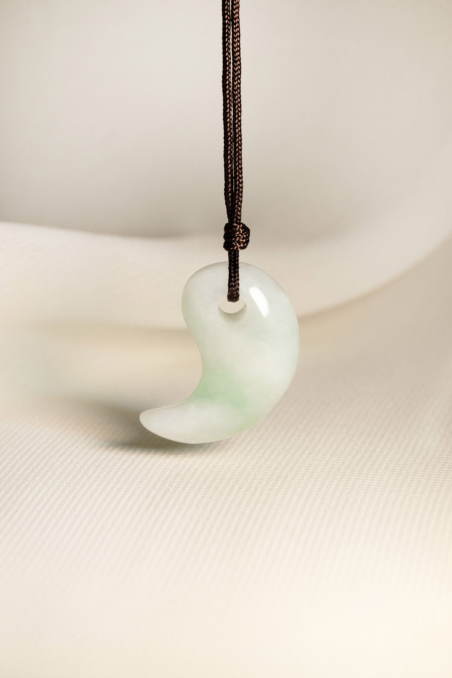 Pale Green Jadeite Comma with Light Green patches
