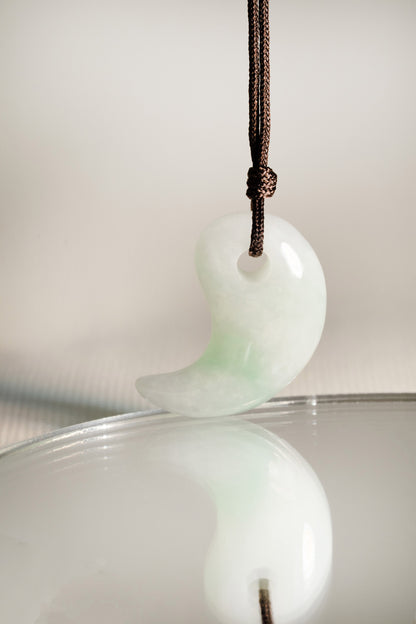 Pale Green Jadeite Comma with Light Green patches