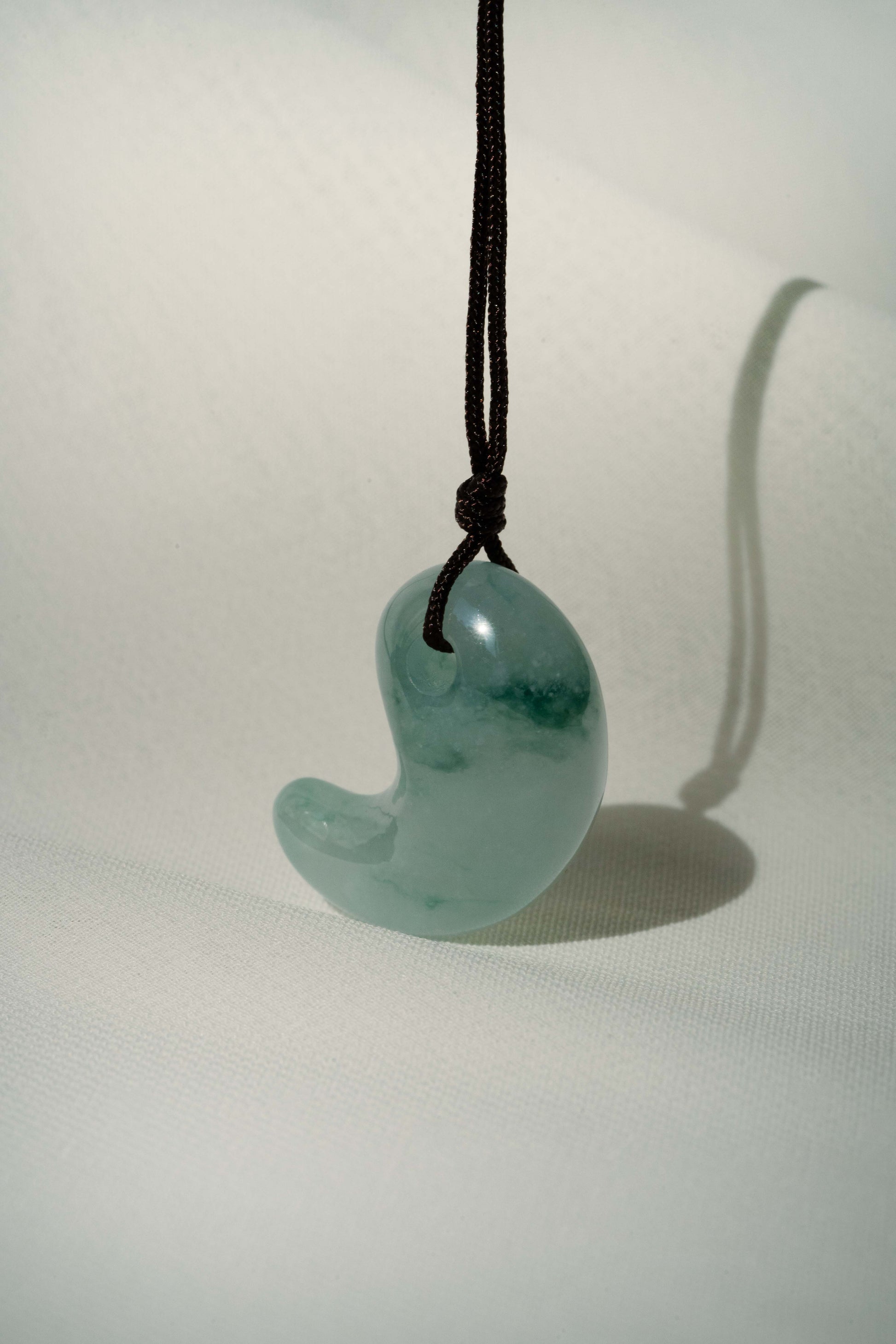 Pale Green Jadeite Comma with Bluish Green patches