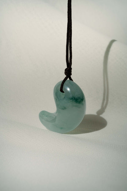 Pale Green Jadeite Comma with Bluish Green patches