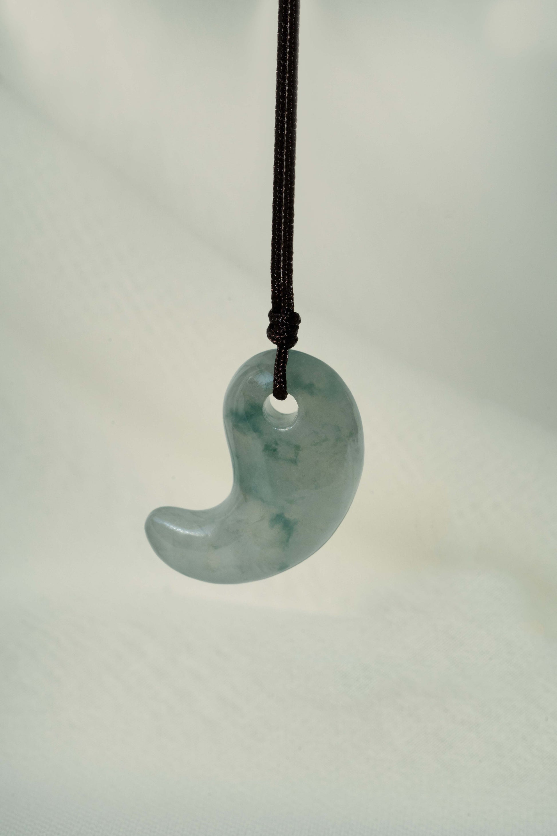 Pale Green Jadeite Comma with Bluish Green patches