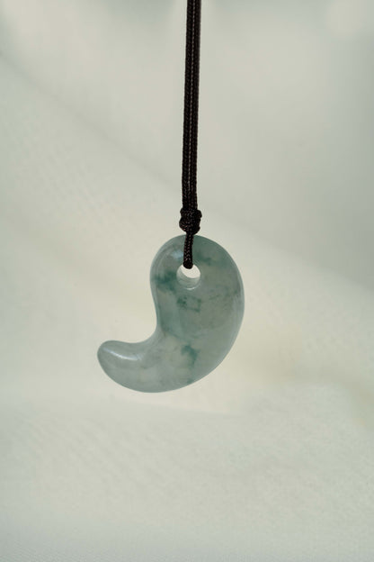 Pale Green Jadeite Comma with Bluish Green patches