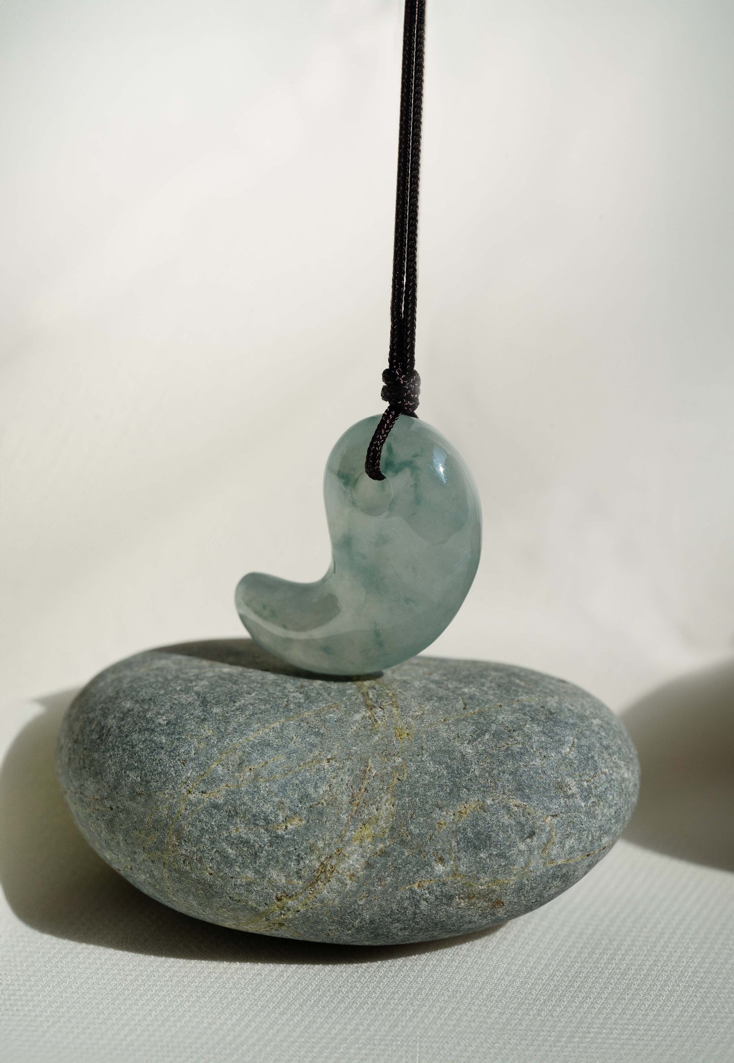 Pale Green Jadeite Comma with Bluish Green patches