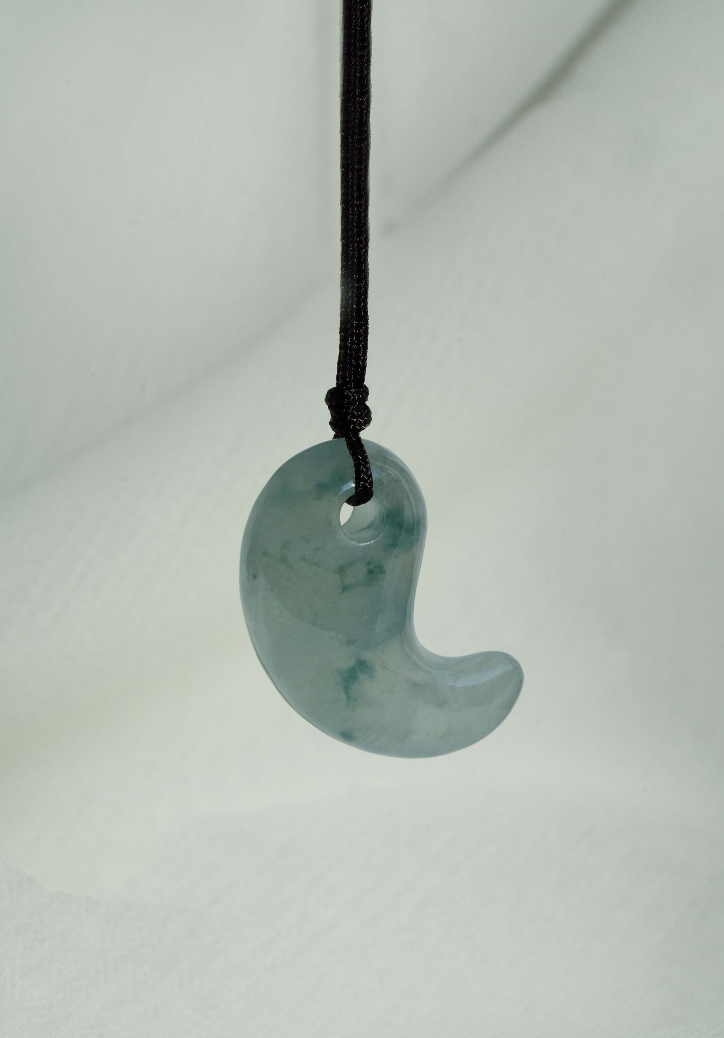 Pale Green Jadeite Comma with Bluish Green patches