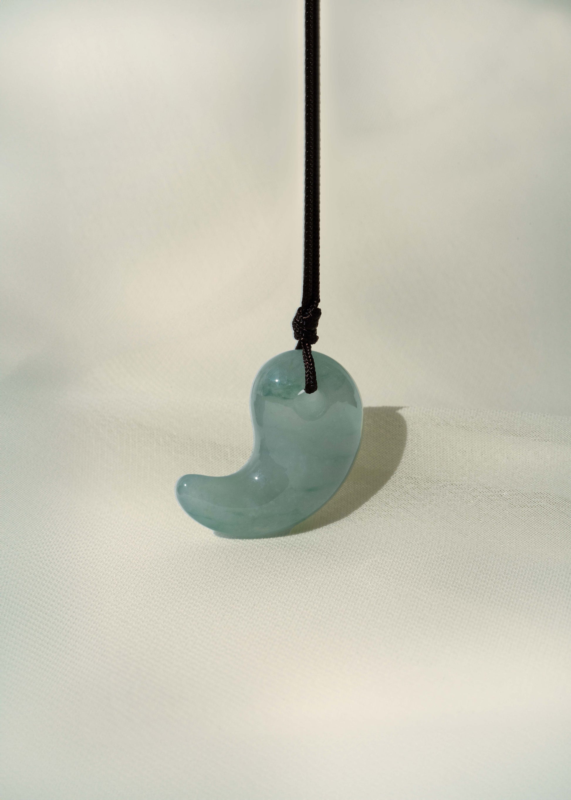 Pale Green Jadeite Comma with Bluish Green patches
