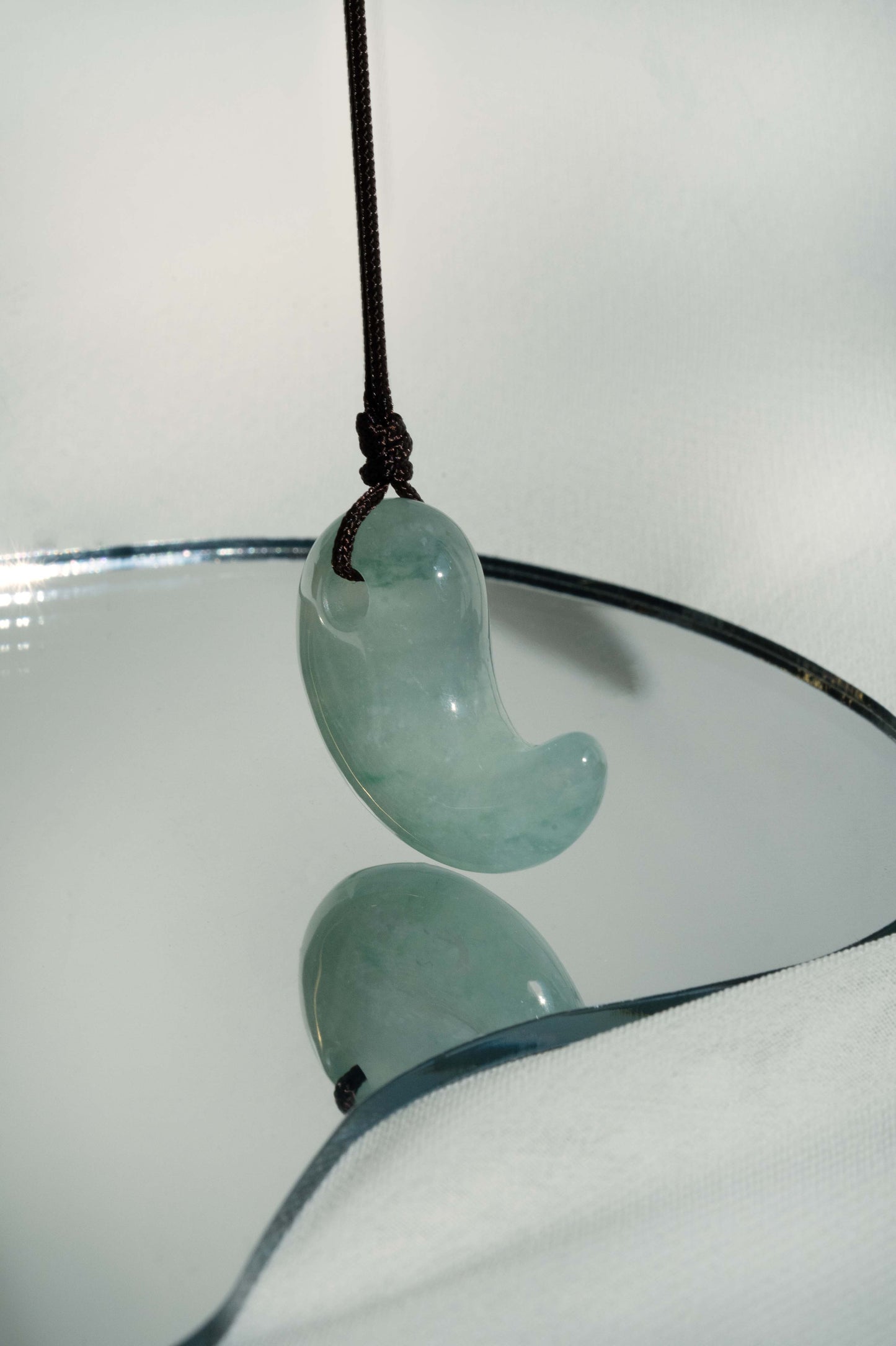 Pale Green Jadeite Comma with Bluish Green patches