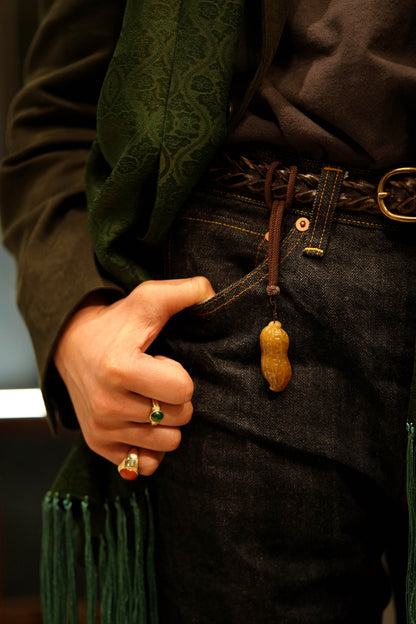 Jadeite Carved Peanut hung on belt