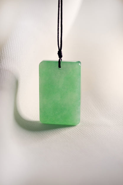 Medium Green Jadeite Tag with Pale Green patches