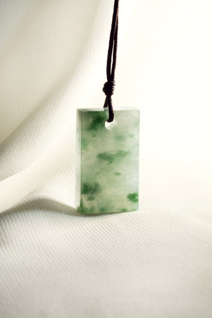 Pale Green Jadeite Tag with Intense Green patches