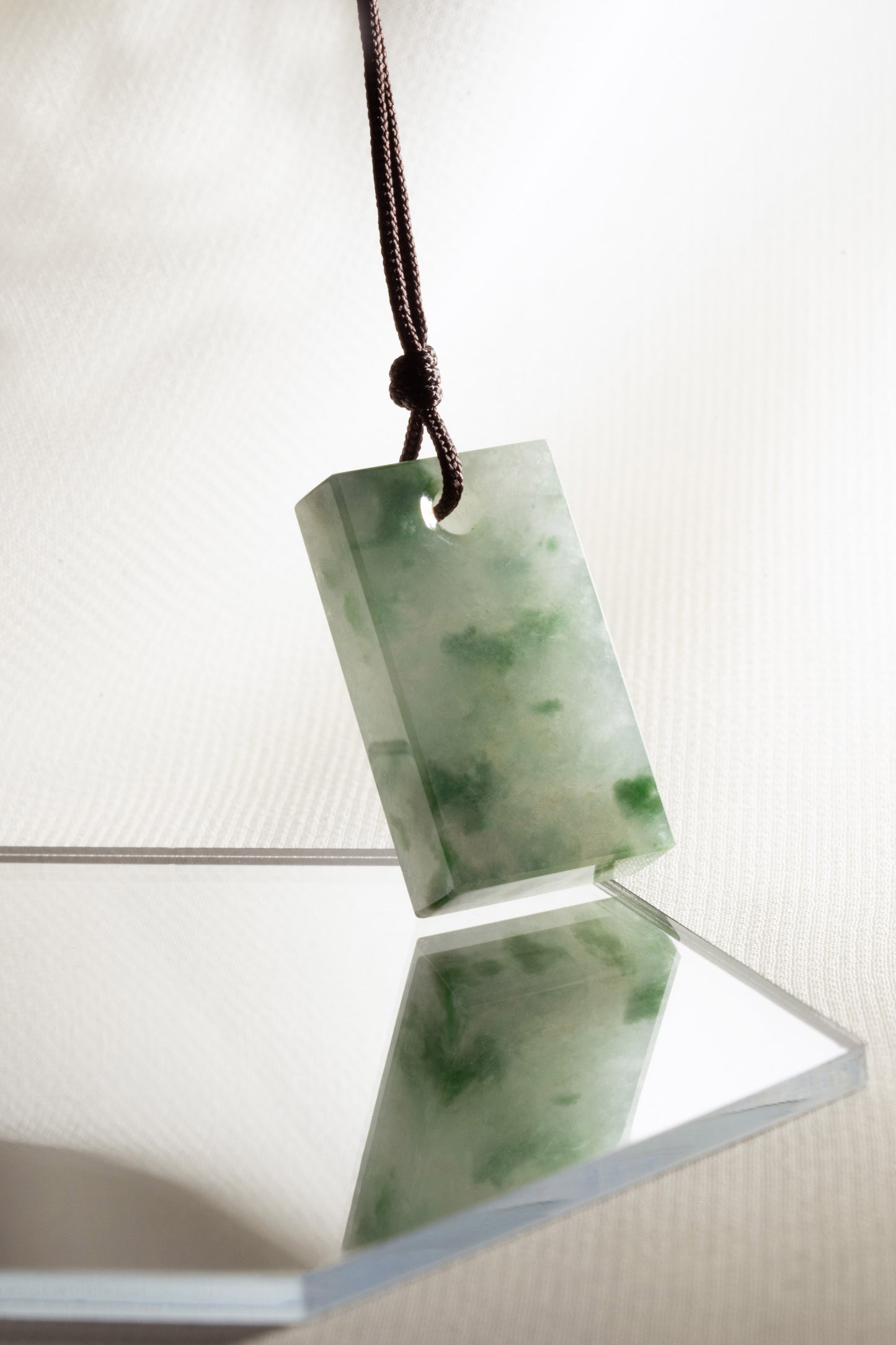 Pale Green Jadeite Tag with Intense Green patches