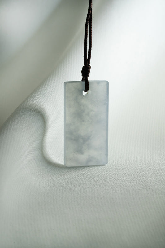 Pale Greyish White Jadeite Tag