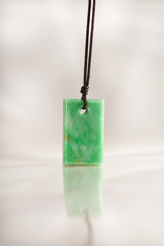 Light Green Jadeite Tag with Bright Green patches